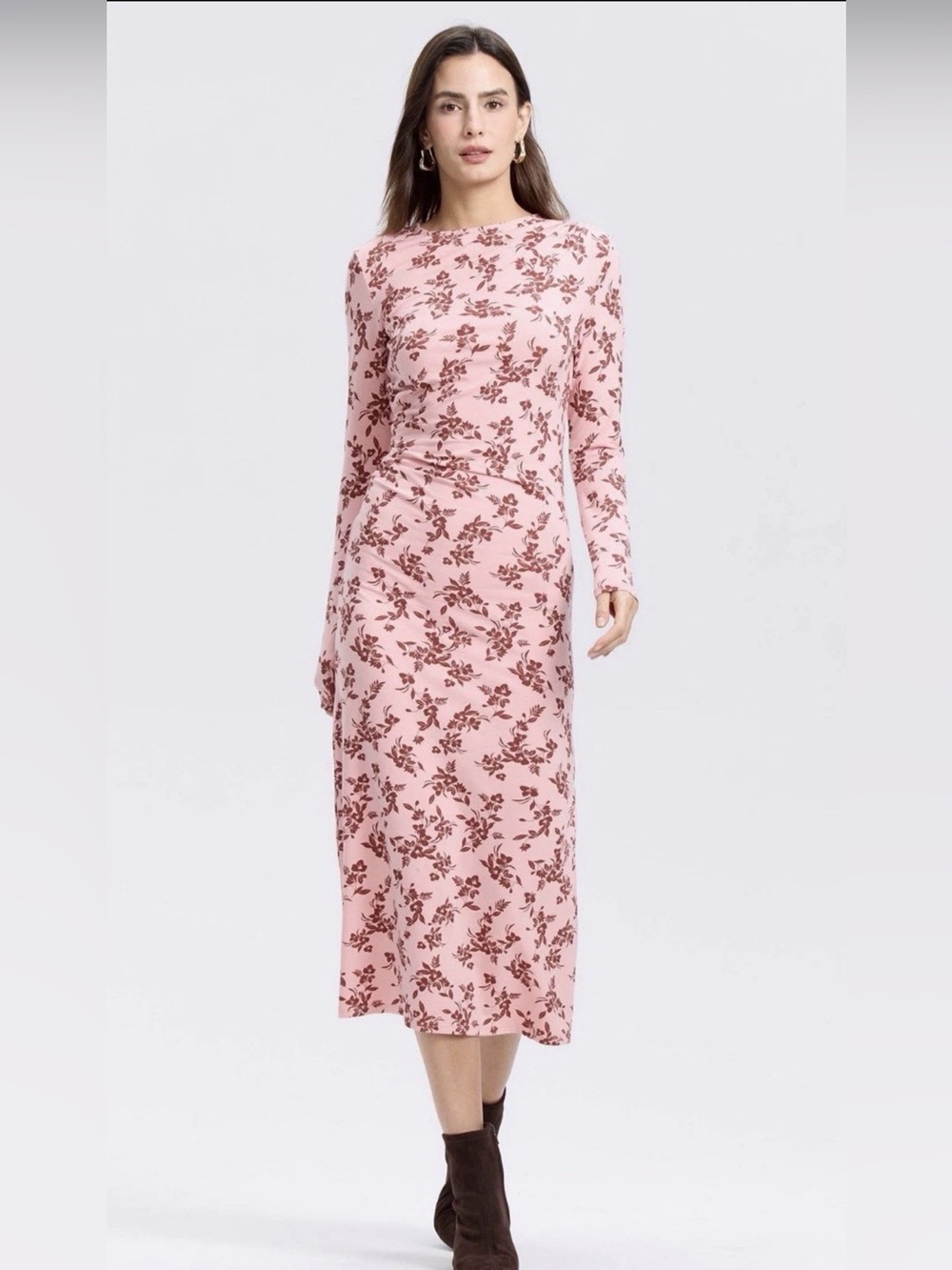 Women's NWT Long Sleeve Midi Bodycon Dress - A New Day- Vintage Blooms- Small